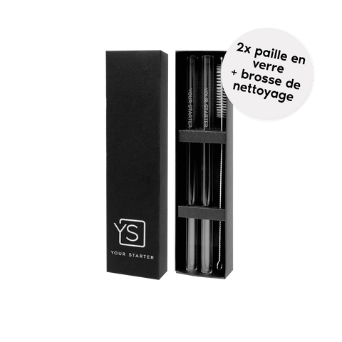 Pailles en verre avec brosse de nettoyage