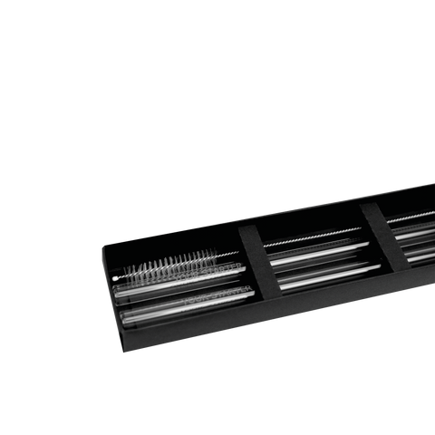 Pailles en verre avec brosse de nettoyage