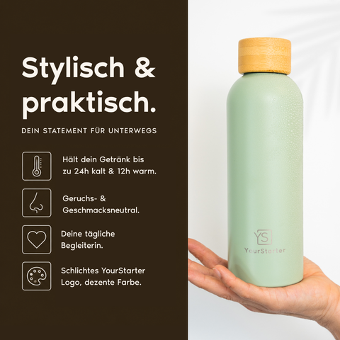 Premium Edelstahl Trinkflasche